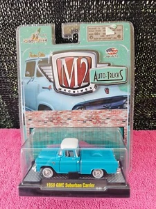 M2 Machines Auto-Trucks 1958 GMC Suburban Carrier Blue & White Diecast 1:64 - Picture 1 of 5