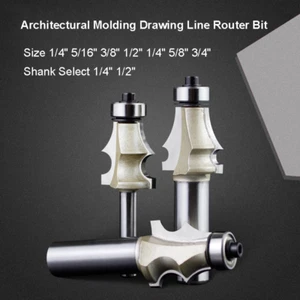 Punta Router Linea Disegno Stampaggio Costruzioni da 3/16 a 3/4 Gambo 1/2" Seleziona - Foto 1 di 5