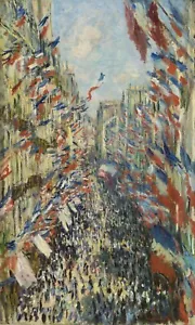 Monet - The Rue Montorgueil in Paris, 40x50IN Rolled Canvas Home Decor Art Gift - Picture 1 of 1