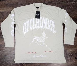 Boohoo Man Ofcl homme Men's Pour Homme Oversized Long Sleeve T-Shirt size S -NWT - Picture 1 of 11
