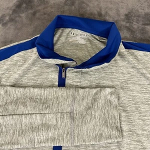 Under Armour Sweater Mens Medium Gray Blue Pullover Sweatshirt All Season Gear - Picture 1 of 10