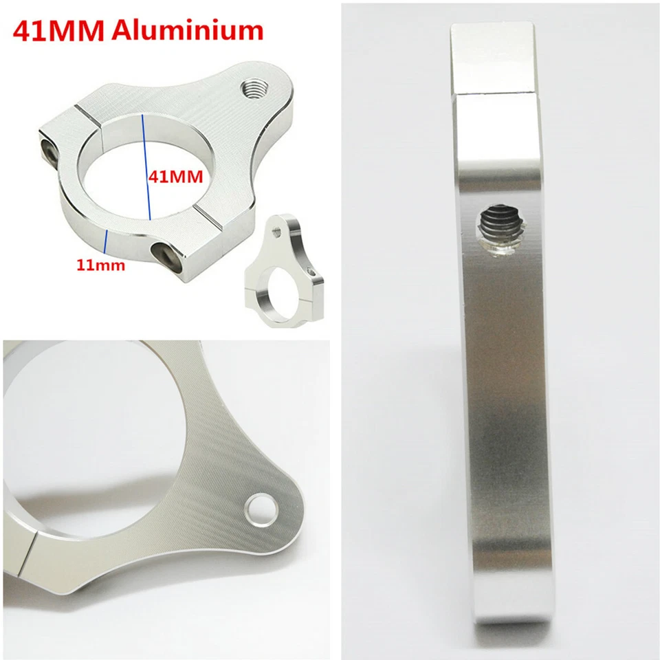Amortiguador de dirección de aluminio 41 mm soporte de abrazadera de montaje de marco de horquilla para motocicletas Foto 1 de 4