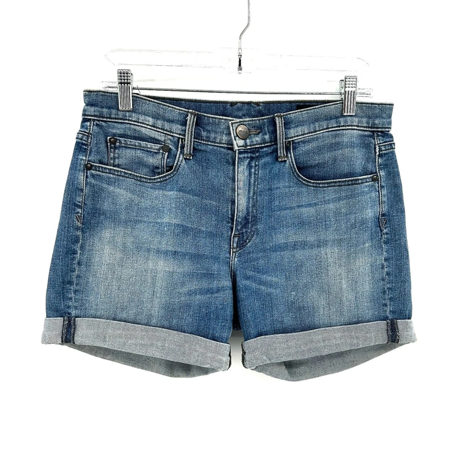 Pantalones Cortos de Jean VINCE Para Mujer Mason Calce Relajado Puño Enrollado Azul Talla 27 Foto 1 de 4