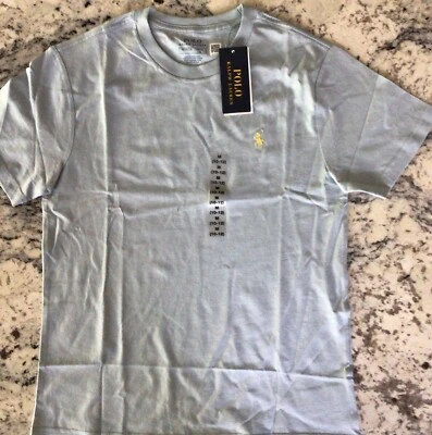 RALPH LAUREN Blue Crew Neck Boys Polo Short SleeveTee Shirt MED (10-12) NWT - Image 1 of 4