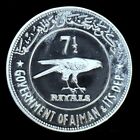 Uae 1970 7 1/2 Riyals Silver Coin ? Barbary Falcon ?Proof Ajman Its Dep?Trusted?