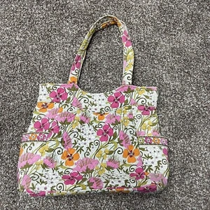 Vera Bradley Floral Pleated Tote Shoulder Bag Tapestry - Picture 1 of 15