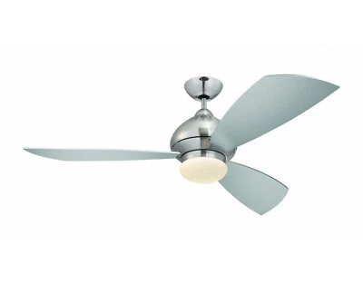 DC Ceiling fan with LED lighting Fantastic Chrome & Silver Fan with remote - Image 1 of 3