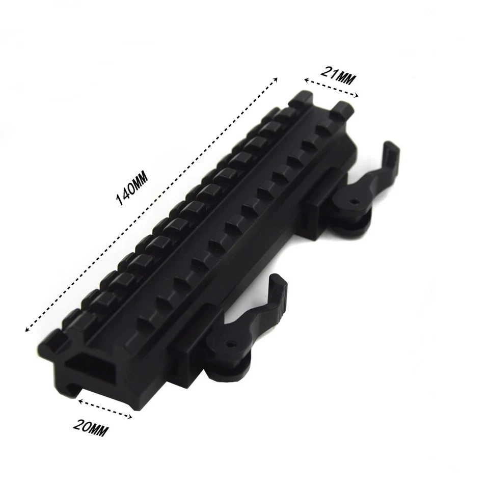 QD Extend Picatinny/Wea...20mm Rail Scope Base Riser Mount Quick Detach - Image 1 of 4
