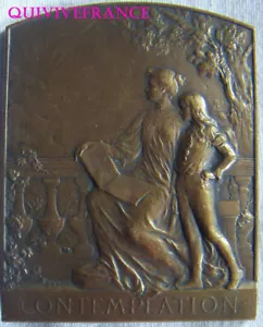 MED14611 - MEDAILLE PLAQUE ART NOUVEAU - LA CONTEMPLATION par AUGUSTE MAILLARD - Bild 1 von 4