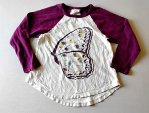 Tea Collection Long Sleeve T-Shirt Girl's Size 6 Butterfly Embroidered - Picture 1 of 8