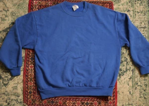 Vintage Athletic Sweatshirt Mens Large Blue Blank Crewneck 90s USA Made Casual - Picture 1 of 8