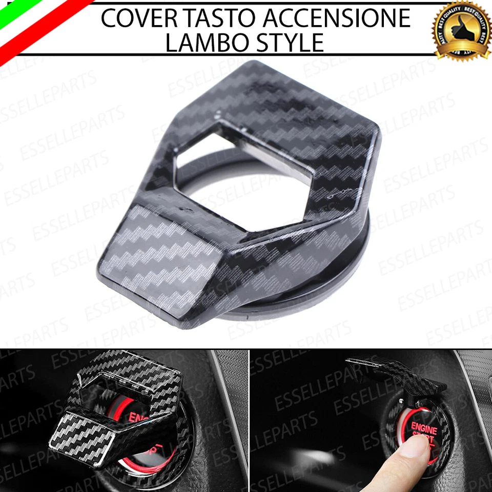 COVER PULSANTE TASTO ACCENSIONE MERCEDES CLASSE E W214 LAMBO STYLE CARBON LOOK - Immagine 1 di 4