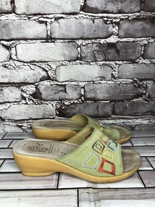 Sandalias de cuña Fly Flot anatómicas de gamuza verde sin cordones para mujer talla 37EU/6,5M EE. UU. - Imagen 1 de 17