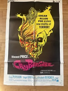 CRY OF THE BANSHEE 1970 Movie Poster One Sheet Vincent Price Edgar Allen Poe - Picture 1 of 6