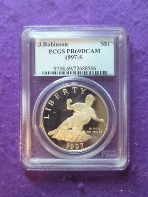 1997 S PCGS PR 69 DCAM J.Robinson 1 Dollar Commemorative Coin  - Image 1 of 4