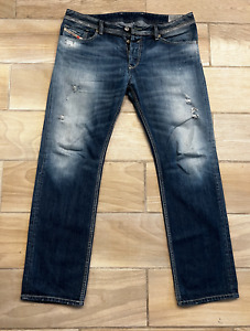 Men's Diesel Waykee Button Fly Denim Blue Jeans Size 34 x 32 WASH 0810L