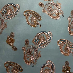 Velvet Paisley Fabric, 54" Wide, Upholstery Cushions Window Crafts, Sold by Yard - Picture 1 of 8