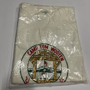 t-shirt vintage anni 50 CAMP TOM WOOTEN BSA PACK PADDLE BOY SCOUTS TEXAS adulto L - Foto 1 di 4