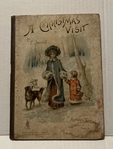 A Christmas Visit by F. Seannell- Raphael Tucker & Sons Rare Antique Book - Picture 1 of 11