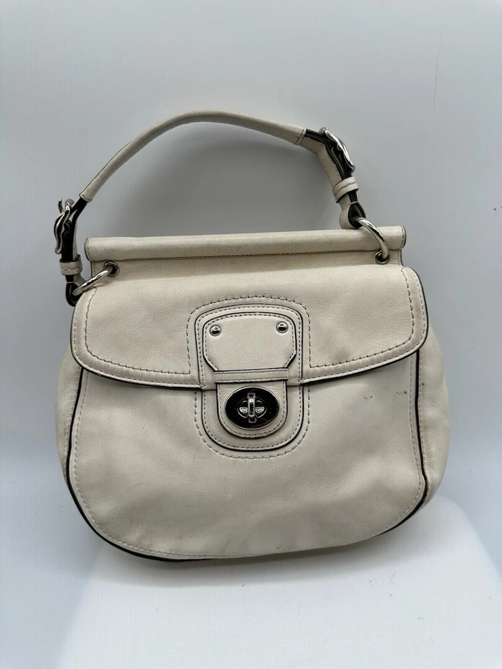 Coach Willis Legacy Cream Leather Satchel Handbag 19132 - Image 1 of 4