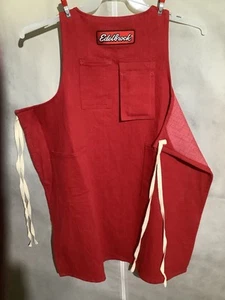 Edelbrock Apron Red Adjustable Waist & Neck Ties 4 Pocket - Picture 1 of 2