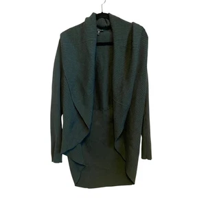 Eileen Fisher Damen grün Merinowolle drapierter Kragen Cardigan Pullover Größe Large - Bild 1 von 4