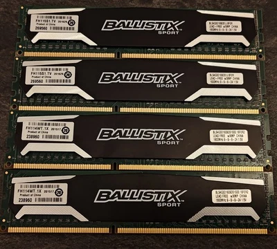 Crucial Ballistix Sport Gaming Memory 1600Mhz CL9 DDR3 4x4GB (16gb) - Image 1 of 3