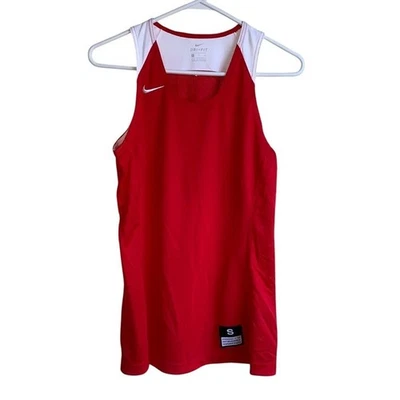 Regata esportiva feminina Nike Dri-Fit basquete vermelha/branca tamanho pequeno nova com etiquetas - Imagem 1 de 4