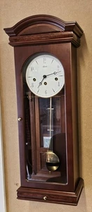 Hermle Vintage German Westminster Chiming Musical Wooden Wall Clock With Key - Picture 1 of 14