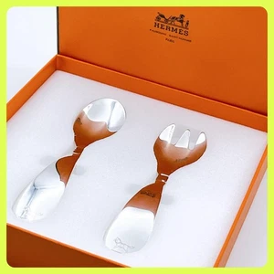 Cubiertos para bebé Hermes Adada plata pura 925 - Imagen 1 de 10