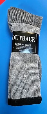 4 Pair Gray w/Black Top Merino Wool / Acrylic Crew Socks sock sz 13-15 FREE SHIP - Image 1 of 4