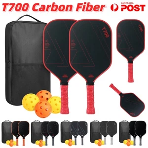 Pickleball Paddle Set T700 16mm Carbon Fiber Rackets Balls Bag Racquet Sports AU - Bild 1 von 16