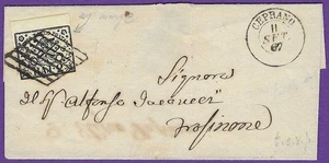 SEP 11, 1867 ITALY, CEPRANO to FROSINONE LS, "ROMA CEPRANO AMBULANTE" Cachet - Picture 1 of 2