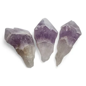 Tappo Neve Cristallo Ametista Punti Naturali Brasile 46,3 grammi Lotto 3 Pezzi - Foto 1 di 2