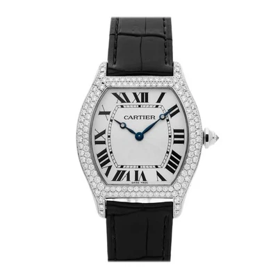 Correa de reloj Cartier Tortue LM oro blanco cuerda manual 34 mm diamante WA503851 Foto 1 de 4