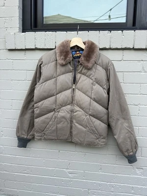 DEADSTOCK? Vintage 40s 50s Eddie Bauer Down Quilted Puffer Jacket Parka Sun Logo - Image 1 of 4