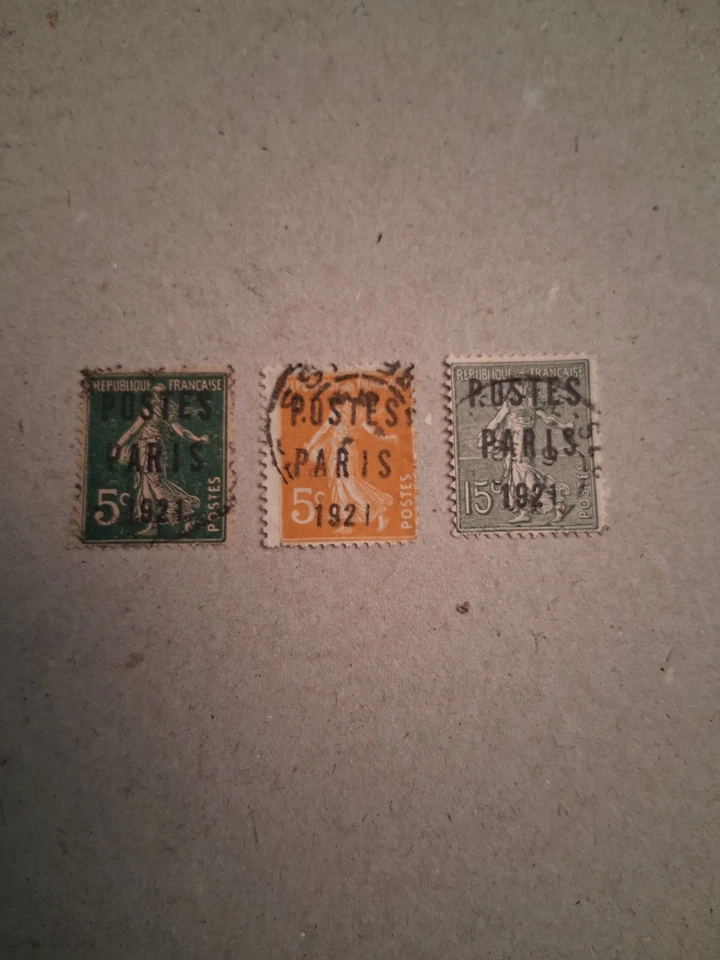  Timbres de France Préoblitéré Oblitéré N 26/27/28     Postes PARIS 1921 - Photo 1/1