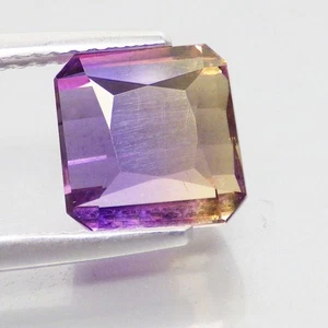 3,05 ct Fröhliche (8 x 7 mm) Achteckschliff Bolivien Top Bi-Color Ametrin Edelsteine - Bild 1 von 7