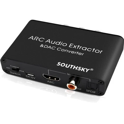 DAC Wandler, HDMI ARC Audio Extraktor, SPDIF Koaxial, 3,5mm, RCA Adapter - Bild 1 von 4