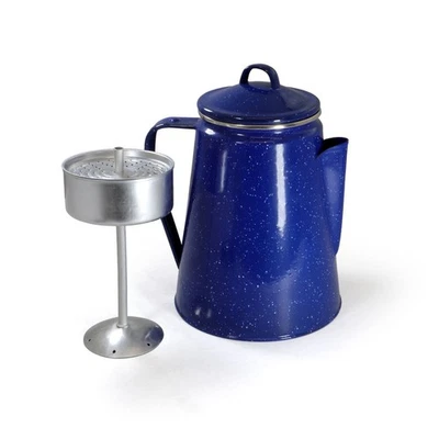 Emaille Kaffeekanne Origin Outdoors, Aluminium-Perkolator, blau, Vol. 1,8 Liter - Bild 1 von 3
