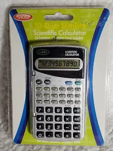 LeWorld 10 Digit Slimline Scientific Calculator 56 Functions Protective Cover - Picture 1 of 4