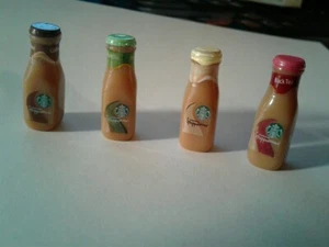 1:12 scale 4 x STARBUCKS FRAPPUCCINO BOTTLES  ACTION FIGURES/DOLLS (& FREE GIFT) - Picture 1 of 6