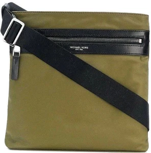 MICHAEL KORS Bag Crossbody Green Small Flat Side Purse Travel Work SALE! - Picture 1 of 7