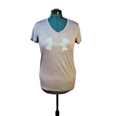 Under Armour Heatgear Womens Gray T Shirt Logo Size Medium - Image 1 of 4