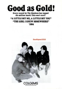 1967 The Monkees "A Little Bit Me A Little Bit You" Song Release Promo Ad Print - Picture 1 of 1