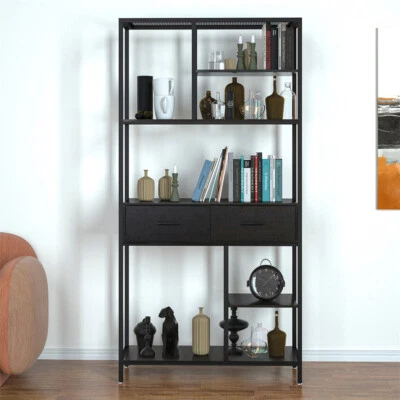 Heavy Duty Bookshelf Bookcase Display Shelves CD DVD Storage Media Rack Cupboard - image 1 of 4