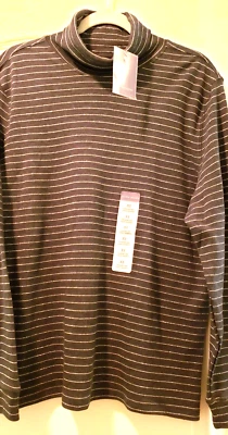 Top Manga Larga Cuello Tortuga Gris/Plateado Rayas Talla XLG Laura Scott Nuevo-Con Etiquetas Foto 1 de 4