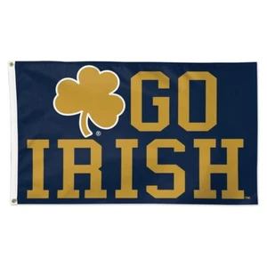 NOTRE DAME FIGHTING GO IRISH 3'X5' DELUXE FLAG NEW WINCRAFT 🍀 - Picture 1 of 1