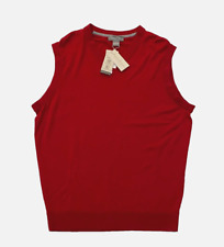 Daniel Cremieux Signature V-Neck Extra Fine Merino Wool Sweater Vest Red L