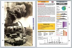 HMS Glasgow - 1909 - Cruisers - Atlas Warships Maxi Card - Picture 1 of 1
